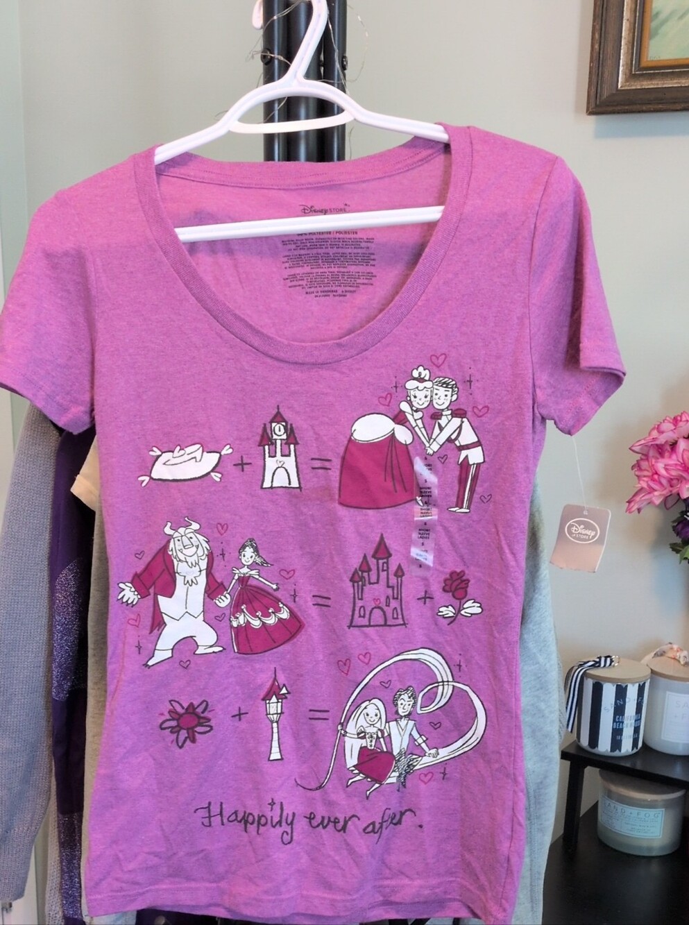 Disney Purple/Pink 'Happily Ever After' Princess Graphic Tee